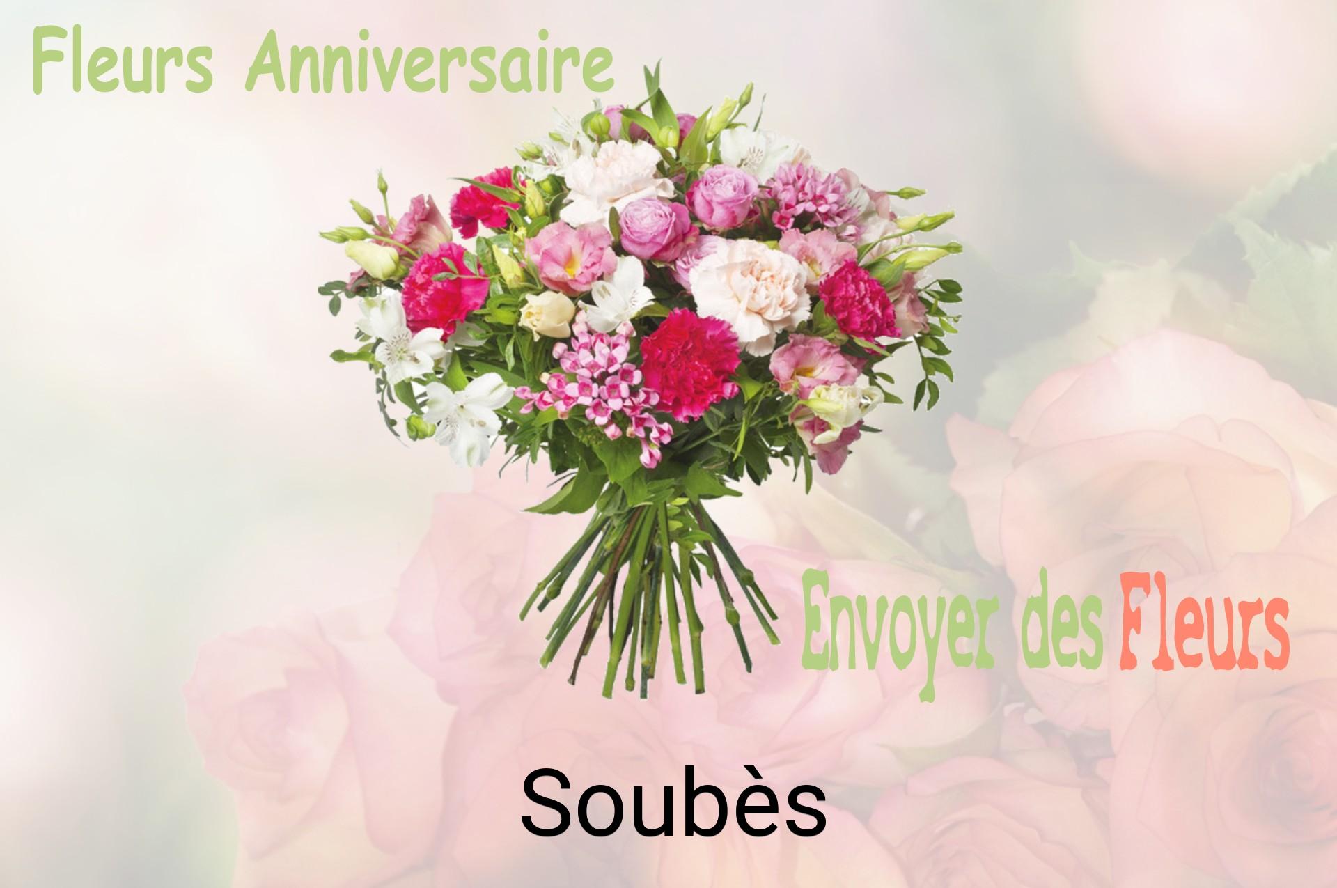 Bouquet de fleurs d’anniversaire livré à Soubès