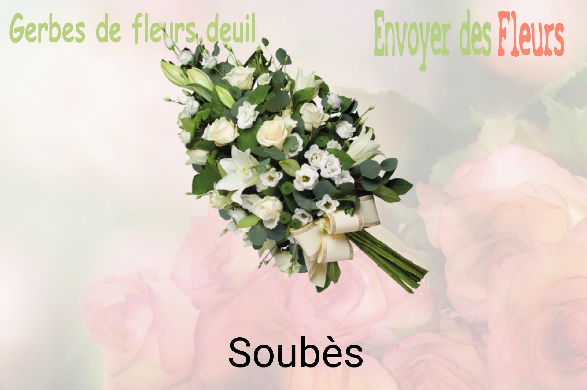 Gerbe de fleurs de deuil livrée à Soubès